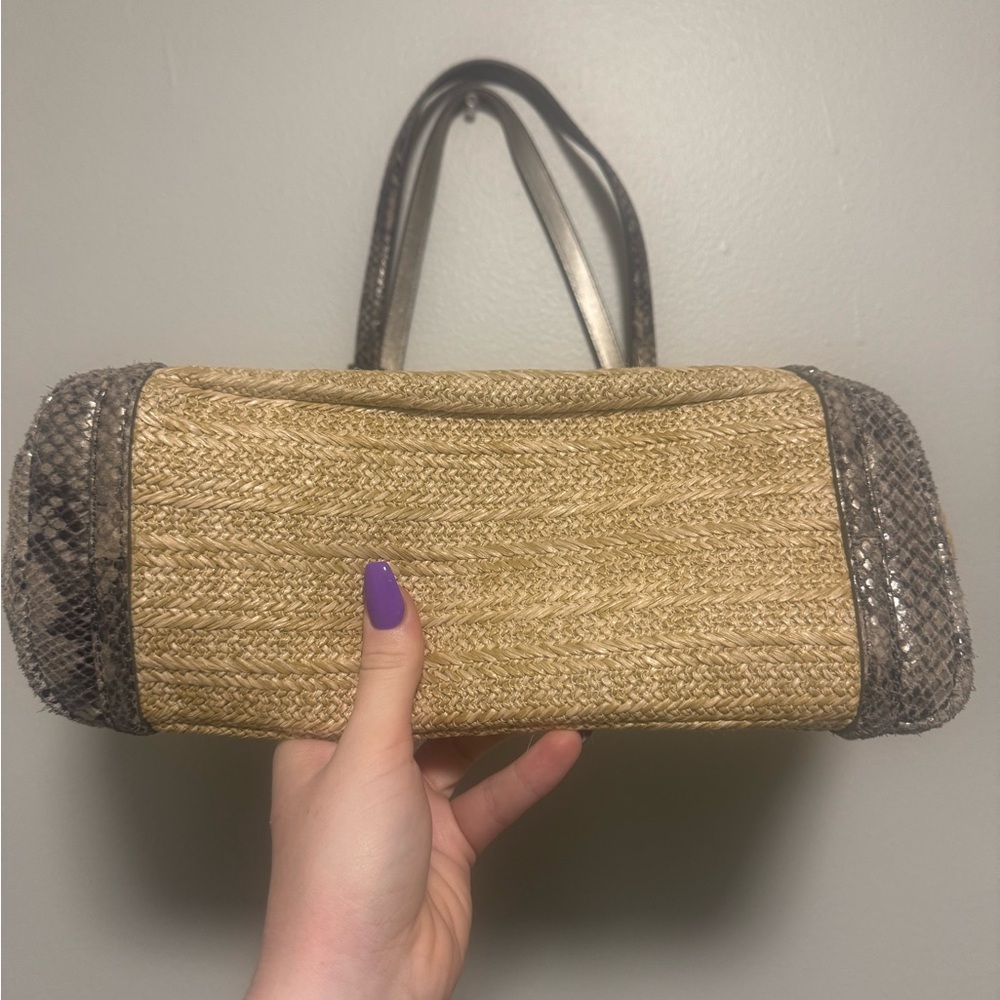 Coach Alexandra Python Straw Purse - image 5